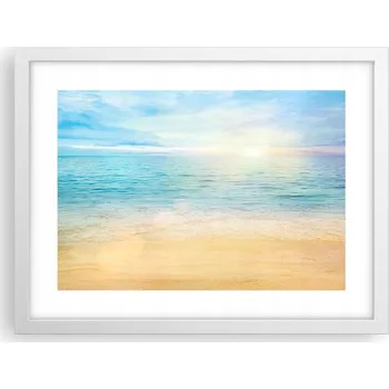 Obraz Obraz plakát v bílém rámu do obýváku 40x30 moře foto plakáty na zeď