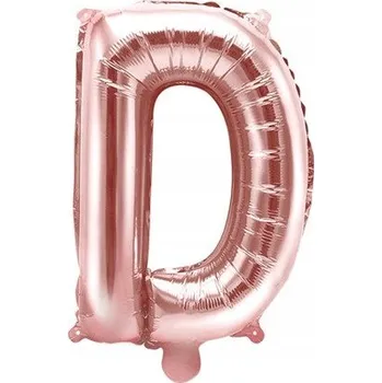 Balónek Party Deco Fóliový balónek písmeno "D", růžové zlato, 35 cm