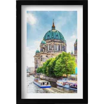 Obraz Elegantní obraz do obýváku v černém rámu Berlínská katedrála Německo 20x30 cm