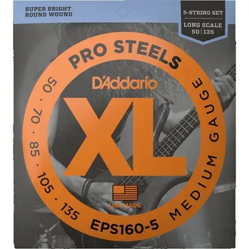 Struna pro kytaru a smyčcový nástroj D'Addario EPS 160/5 Pro Steels struny pro baskytaru