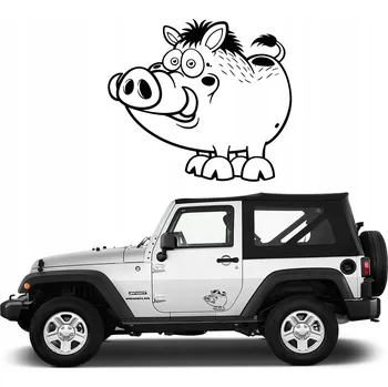 Samolepicí dekorace na vozidlo 1x SAMOLEPKA na auto MOTIV DIVOKÉ PRASÁTKO 25x28 cm