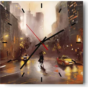 Hodiny Velké nástěnné hodiny na zeď 40x40 Jork Skleněné hodiny Tiché