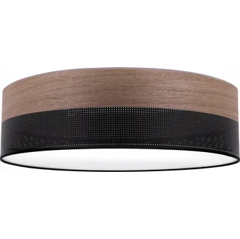 STROPNÍ SVÍTIDLO STROPNÍ SVÍTIDLO LUSTR ČERNÉ 50CM 3X E27 OŘECH PRO POKOJ A OBÝVACÍ POKOJ