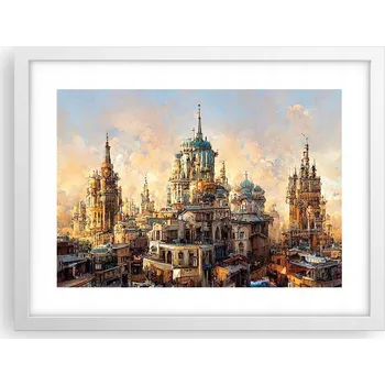 Obraz Obraz plakát v bílém rámu do obýváku 40x30 staré město foto na zeď