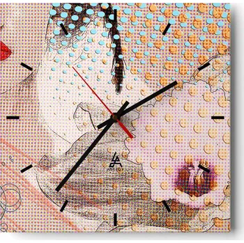 Hodiny Velké nástěnné hodiny 40x40 Abstrakce Skleněné tiché hodiny