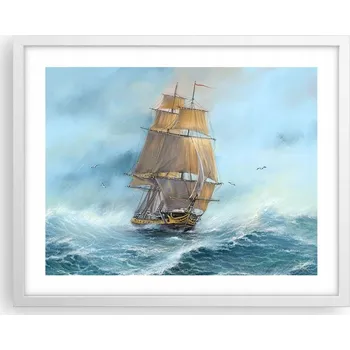 Obraz Obraz plakát na zeď v bílém rámu 50x40 moře foto plakáty do obýváku