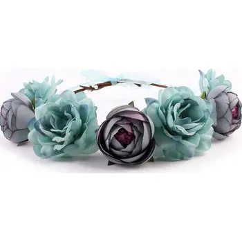 Ozdoba do vlasů VĚNČEK čelenka do vlasů VELKÉ modré květiny