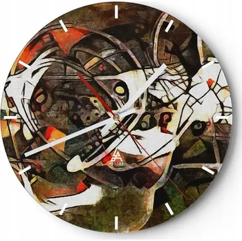 Hodiny Nástěnné hodiny do kuchyně 30x30 Abstrakce Skleněné hodiny do obýváku Tiché