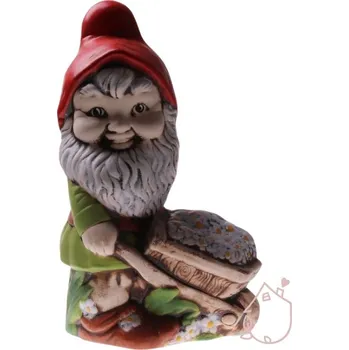 Zahradní dekorace Zahradní trpaslík s kolečkem Zahrádkář keramický 44 cm