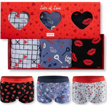 Boxerky SOXO boxerky v krabičce ve tvaru srdce, 3 kusy