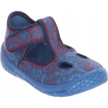 Chlapecké bačkory Befado dětské papuče na suchý zip modré, velikost 26