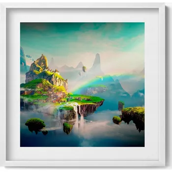 Obraz Dekorativní obraz v rámu na zeď - Fantasy scény v čínském stylu 50x50 cm