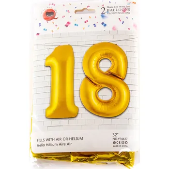 Balónek Narozeninový Balón 80 cm Osmnáctka 18 Různé Barvy