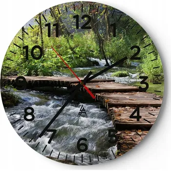 Hodiny Kuchyňské nástěnné hodiny 30x30 Krajina Moderní Skleněné hodiny do obýváku Tiché