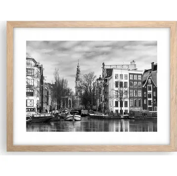 Obraz Obraz plakát v rámu světlý dub do obýváku 40x30 město foto na zeď