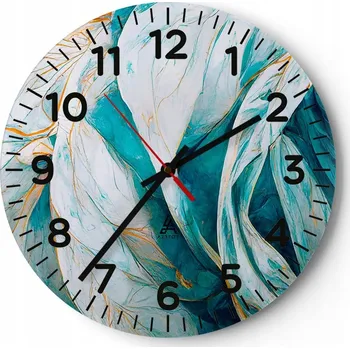 Hodiny Kuchyňské nástěnné hodiny 30x30 Moderní umělecké skleněné hodiny do obýváku Tiché