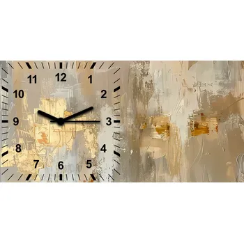 Hodiny Skleněné nástěnné hodiny Zlaté Abstrakce 60x30 cm