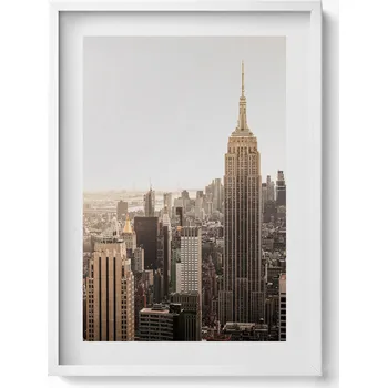 Obraz Dekorativní obraz v bílém rámu na zeď Architektura New Yorku 50x70 cm