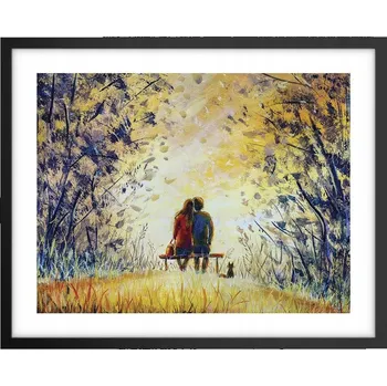 Obraz Foto obraz, plakát na zeď v černém rámu 50x40, láska pár, do obýváku