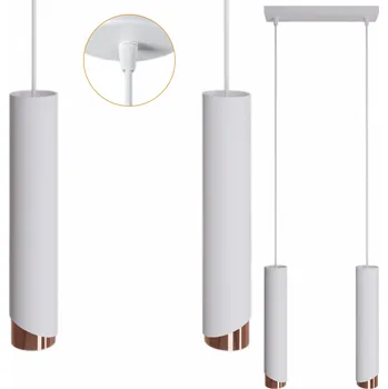 Kovové závěsné svítidlo Bragi bílé měděné 2xGU10 Pevné ZÁVĚSNÉ SVÍTIDLO