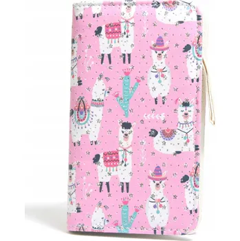 PENĚŽENKA PRO DÍVKU RŮŽOVÁ MODRÁ PENĚŽENKA NA ZIP LAMA ALPACA