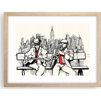 Obraz Obraz plakát v rámu světlý dub do obýváku 40x30 hudba foto na zeď