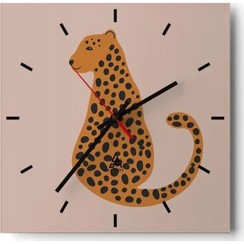 Hodiny Velké nástěnné hodiny 40x40 cm pro děti - Skleněné a tiché