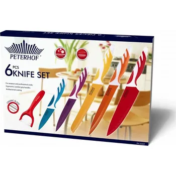 Kuchyňský nůž Komm/e67 sada 5 ks nože barevné + škrabka flok