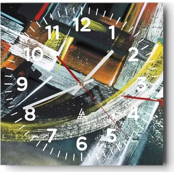 Hodiny Nástěnné hodiny do obýváku 40x40 Abstrakce Tiché hodiny Skleněné hodiny Bez hlučnosti