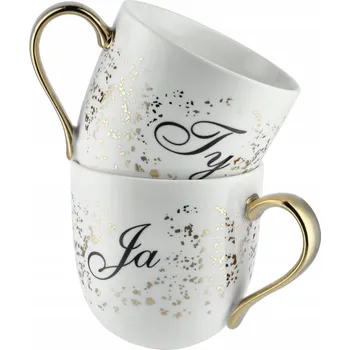Hrnek Lile Já/Ty porcelán 350 ml 2 ks bílá/zlatá
