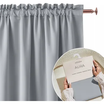 Obraz Hotový závěs Room99 šedý hladký na pásce polozatemňovací 140x250 cm