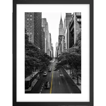 Obraz Obraz plakát v černém rámu do obýváku 30x40 New York, plakáty na zeď