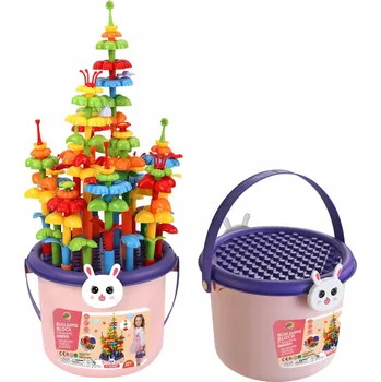 ostatní stavebnice STAVEBNICE V KYBLÍKU KVĚTINY MAGICKÁ ZAHRADA KREATIVNÍ SKLÁDAČKA 156DÍLŮ