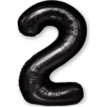 Balónek Fóliový balónek Číslice 2 Černá Černý k narozeninám 100 cm
