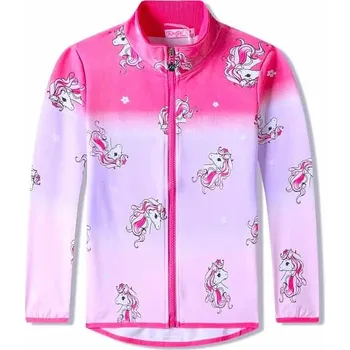 Dívčí mikina DÍVČÍ MIKINY DUHOVÉ S JEDNOROŽCI SM3538 VELIKOSTI 98-128 Velikost: 128, Barva: Růžová
