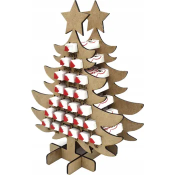 Vánoční dekorace Dřevěný adventní kalendář stromeček pro děti – vánoční dekorace