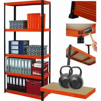 Dílenský regál Kovový regál do skladu HELIOS 180x90x35 cm 5 polic x 275 kg ODOLNÝ PL