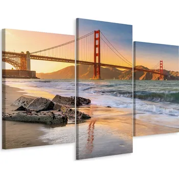 Obraz Obraz Triptych MOST Golden Gate Krajina 3D 60x40