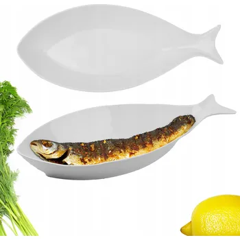 SALÁTOVÁ MÍSA PORCELÁNOVÁ BÍLÁ 40 CM TVAR RYBA MISKA