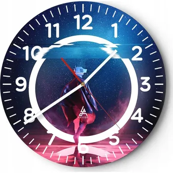 Hodiny Nástěnné hodiny do obýváku 40x40 Kosmos Kulatý Skleněné hodiny Loft Tiché