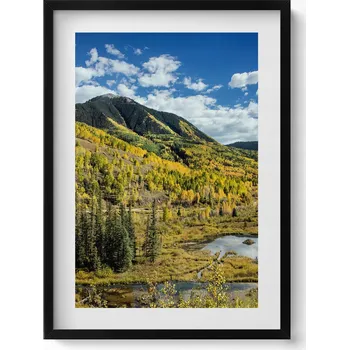 Obraz Elegantní obraz v černém rámu Horská krajina s vegetací 50x70 cm