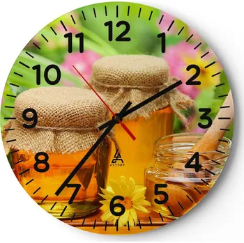 Hodiny Kuchyňské nástěnné hodiny 30x30 Gastronomie Moderní skleněné hodiny Tiché