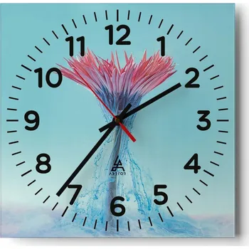 Hodiny Kuchyňské nástěnné hodiny 30x30 Abstrakce Skleněné hodiny do obýváku Moderní Tiché