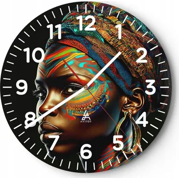 Hodiny Kuchyňské nástěnné hodiny 30x30 Turban Moderní skleněné hodiny do obýváku Tiché