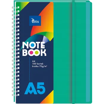 Spirálový Blok Tetis PP A5 zelený 100 k. čtvereček