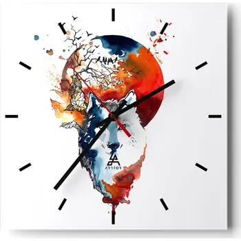 Hodiny Velké nástěnné hodiny 40x40 Abstrakce Skleněné tiché hodiny