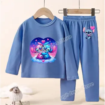 Lilo & Stitch Dětské pyžamo s motivem oblíbené postavičky Stitch Motiv: Angel a Stitch na obláčku (SDZ2020Y), Velikost: 140