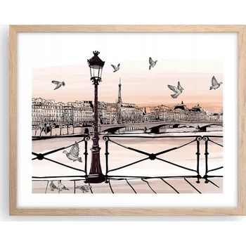 Obraz Obraz plakát na zeď v rámu světlý dub 50x40 architektura foto do obýváku