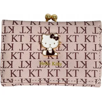 Peněženka Rozkládací peněženka na patentku béžovo-hnědá Hello Kitty
