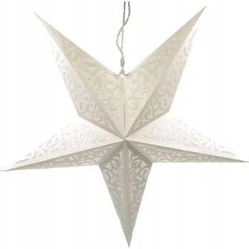 Vánoční dekorace PAPÍROVÁ 3D HVĚZDA vánoční okenní dekorace 50 CM bílá